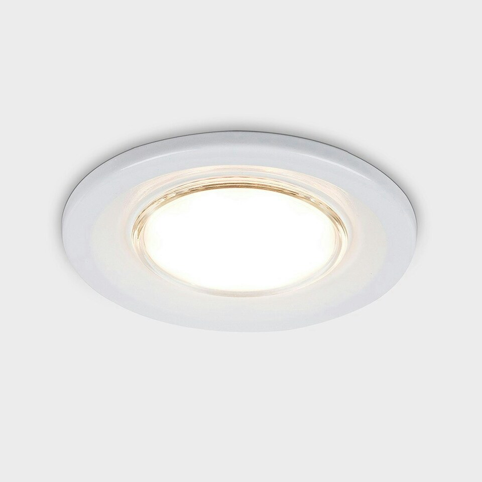 image 1 of ValueLights Pack of 6 - Fire Rated White GU10 Recessed Ceiling Downlight/Spotlights - Complete with 5w LED Bulbs 3000K Warm White | White