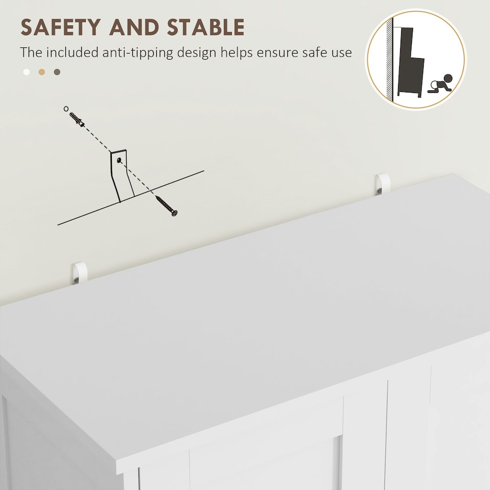 image 1 of HOMCOM Kitchen Cupboard Kitchen Cabinet with Drawer and Adjustable Shelf White