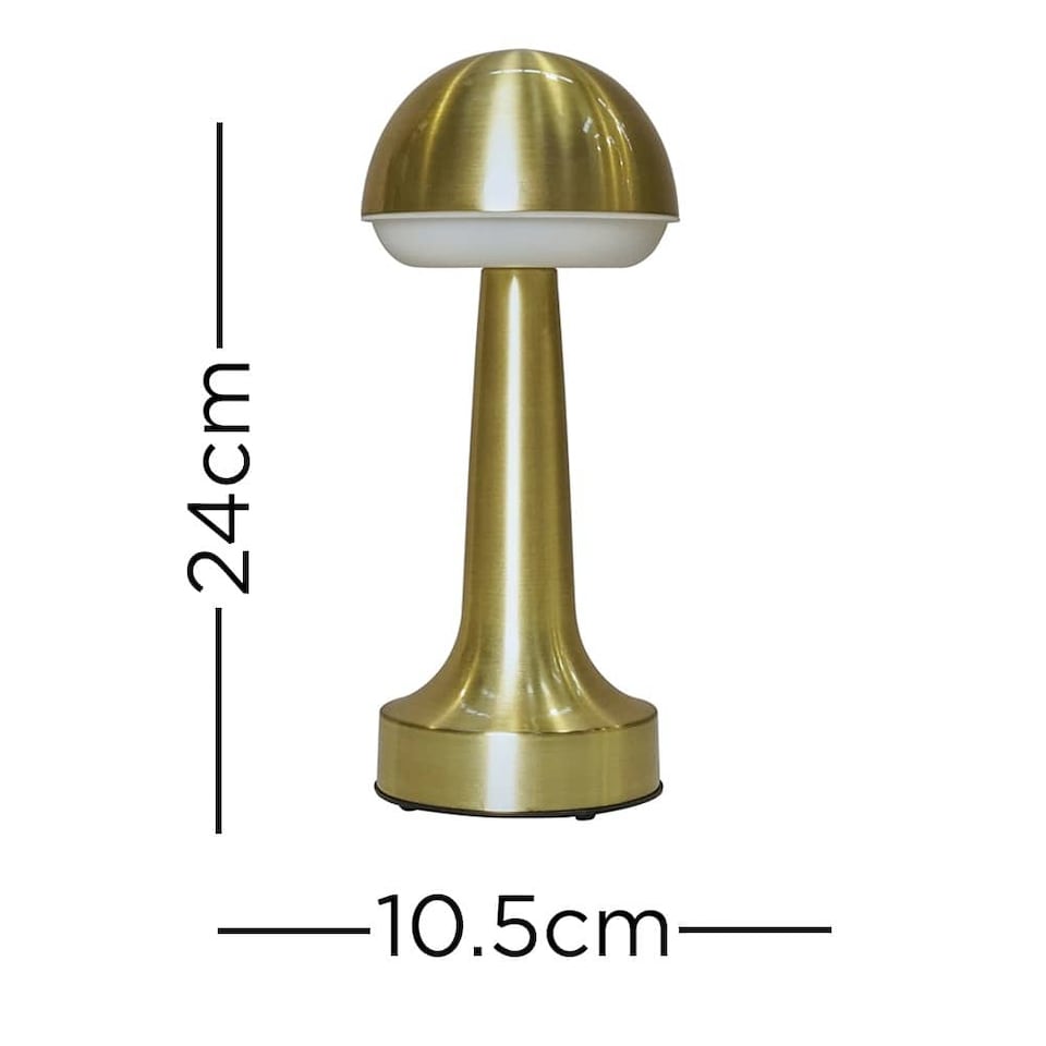 image 1 of ValueLights Set of 3 Troy Brass LED Rechargeable Touch Table Lamp