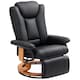 image 1 of HOMCOM Manual Recliner Chair with Footrest, Upholstered Reclining Armchair with Adjustable Backrest and Steel Frame, PU Leather Swivel Chair for Living Room, Bedroom, Black | Black | Black