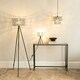image 2 of ValueLights Elise Acrylic Jewel Two Tier Shade Black Tripod Table Lamp