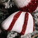 image 3 of 28cm Red and White Glitter Candy Stripe Sweet Hanging Christmas Decoration