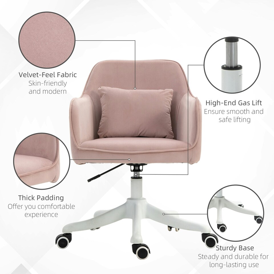 image 1 of Vinsetto Office Chair with Rechargeable Vibration Massage Lumbar Pillow, Wheels