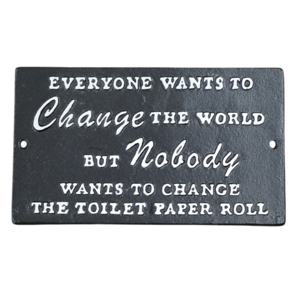 image 1 of Gifts Direct 2 U Metal Wall Sign Change The World