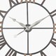 image 4 of Large Round Wall Clock with Natural Wood and Antique Grey Metal