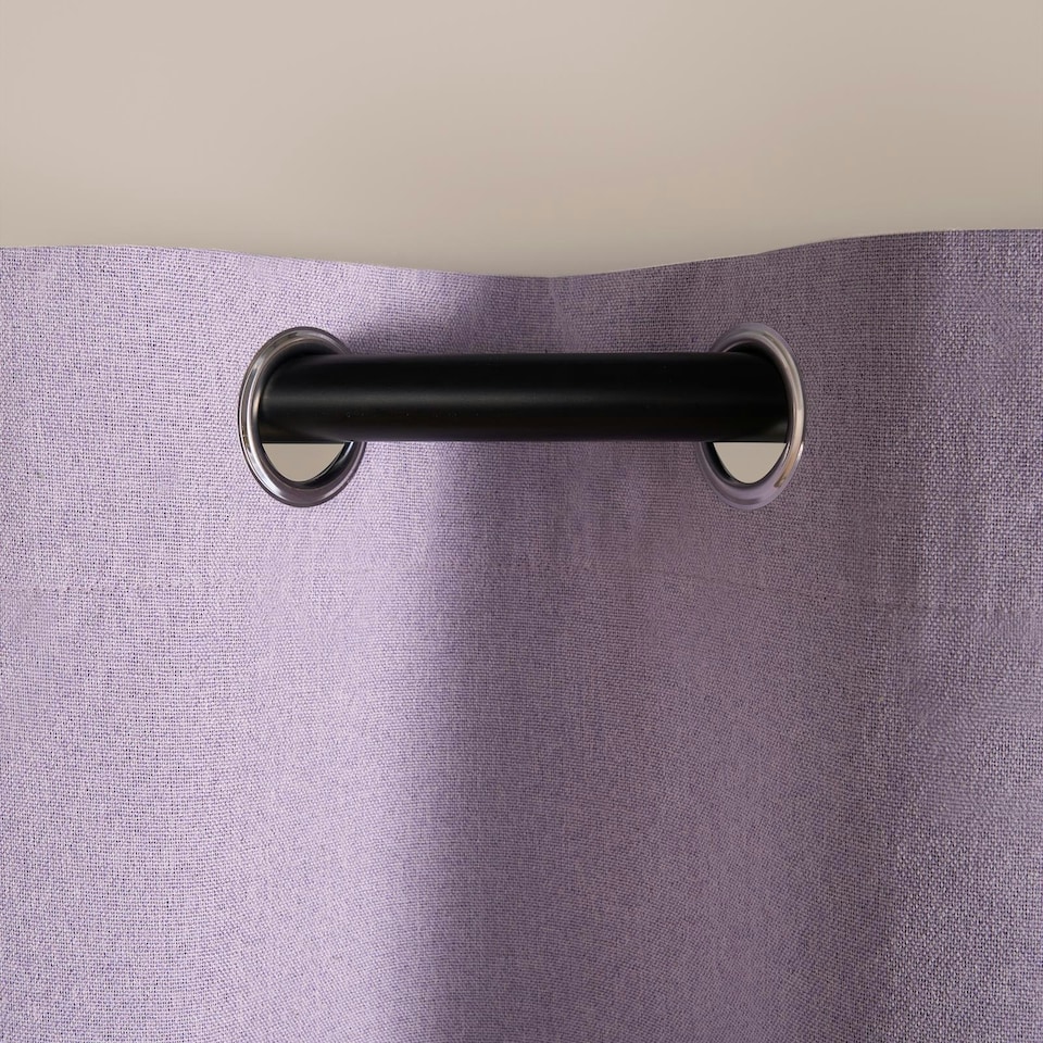 image 1 of OHS Woven Textured Blackout Eyelet Curtains, 90x90" - Lavender