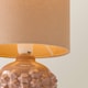 image 5 of ValueLights Asha Ceramic Tan Geometric Table Lamp Shade & Bulb | Pink