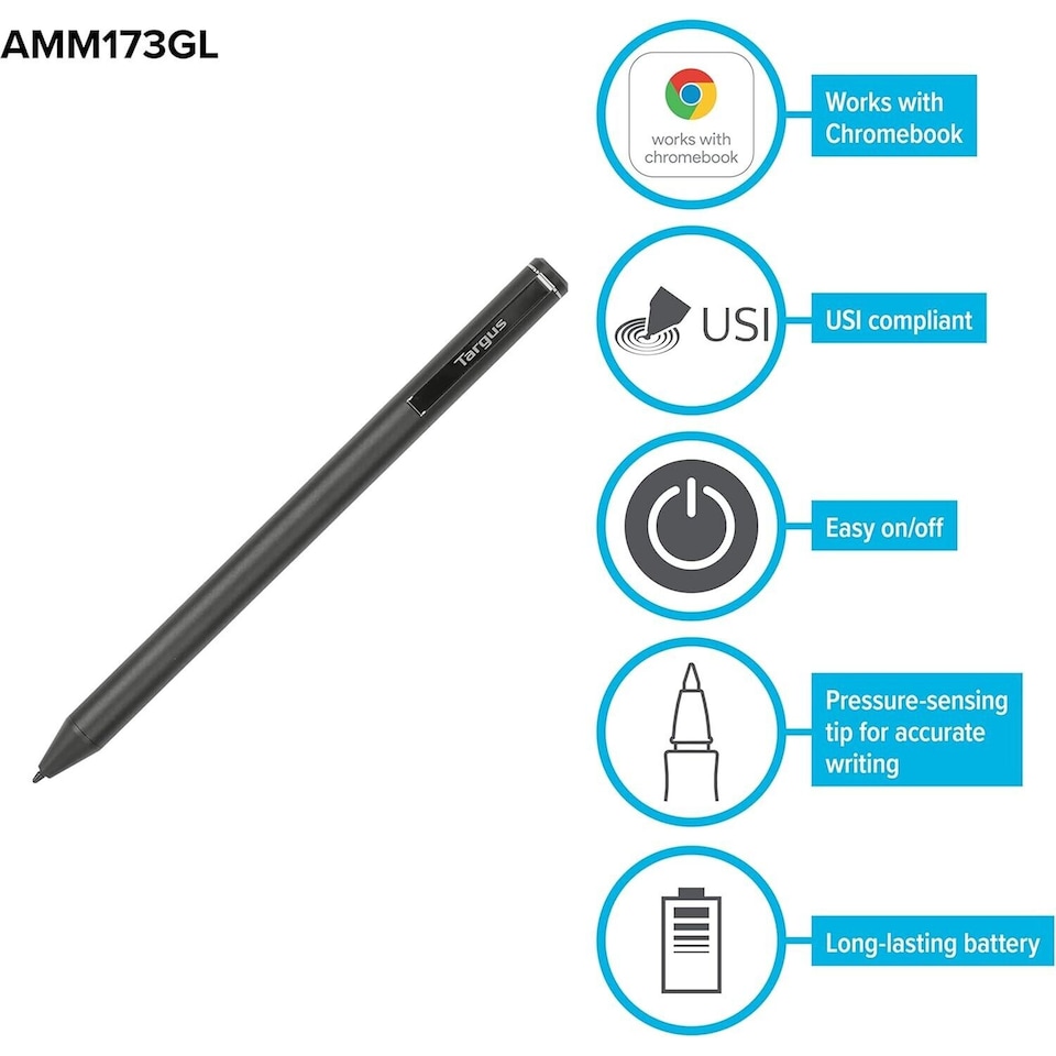 image 1 of Targus Active Stylus for Chromebook | USI Compatible Pressure Sensitive Digital Pen