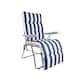 image 1 of Groundlevel Garden Lounge Recliner Chair with Striped Cushion | Blue | Navy