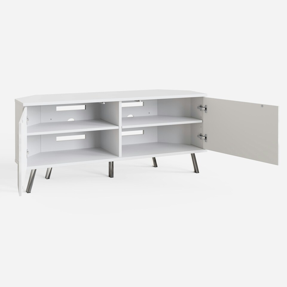 image 1 of Frank Olsen Elevate 1200 Corner Tv Cabinet White | White