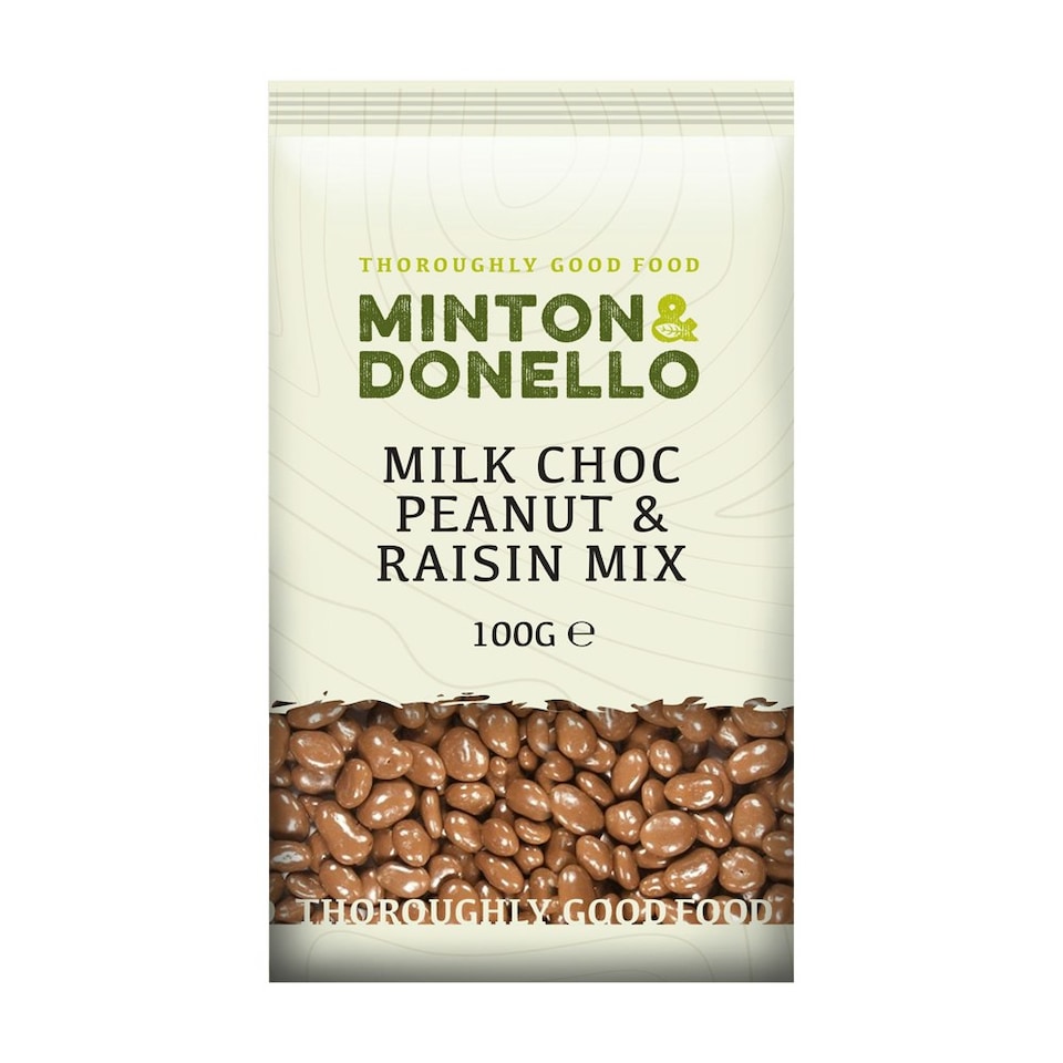 image 1 of Minton & Donello Milk Chocolate Peanut & Raisin Mix 6 x 100g