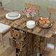 image 8 of HOMCOM Folding Dining Table, Drop Leaf Table With Drawers Rustic Brown
