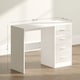 image 3 of HOMCOM Computer Desk with Drawers, Dressing Table, High Gloss Home Office Writing Workstation, White