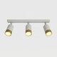 image 1 of CGC PUZON White & Gold GU10 Adjustable Triple Three Head GU10 Ceiling Spotlight Bar Light White