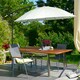 image 2 of Outsunny 3(m) Cantilever Shanghai Parasol w/ Crank Handle, Cross Base, Off-White