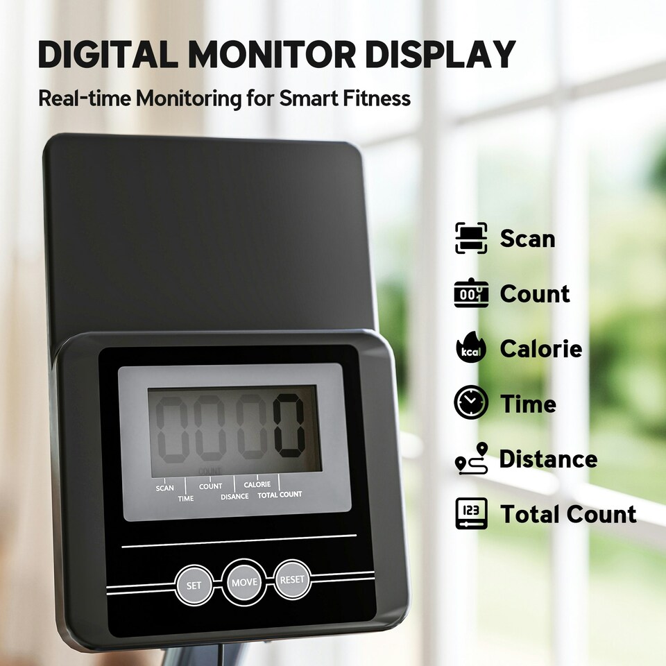 image 1 of SPORTNOW Water Rowing Machine with Adjustable Resistance, Vertical Storage