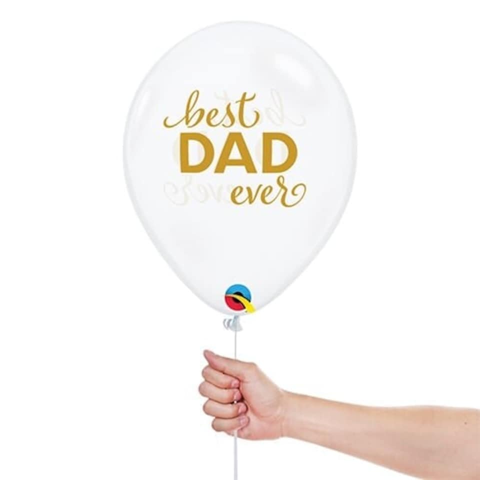 image 1 of Simply Best Dad Ever Latex Helium Qualatex Balloons 28cm / 11 in - Pack of 25