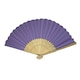 image 2 of Light Purple Paper Foldable Hand Held Bamboo Wooden Fan by Parev