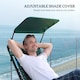 image 5 of Outsunny Zero Gravity Lounger Chair, Folding Reclining Patio Chair with Shade Cover, Padded Seat, Cup Holder, Soft Cushion and Headrest for Poolside, Camping, Green