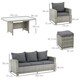 image 7 of Outsunny 6Pcs Rattan Sofa Set Coffee Table Footstool Outdoor w/ Cushion