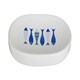image 4 of Interiors by Premier Modern White & Blue 3 Piece Bathroom Set, Dolomite Accessories Set With Dispenser, Rinse Cup, & Soap Holder