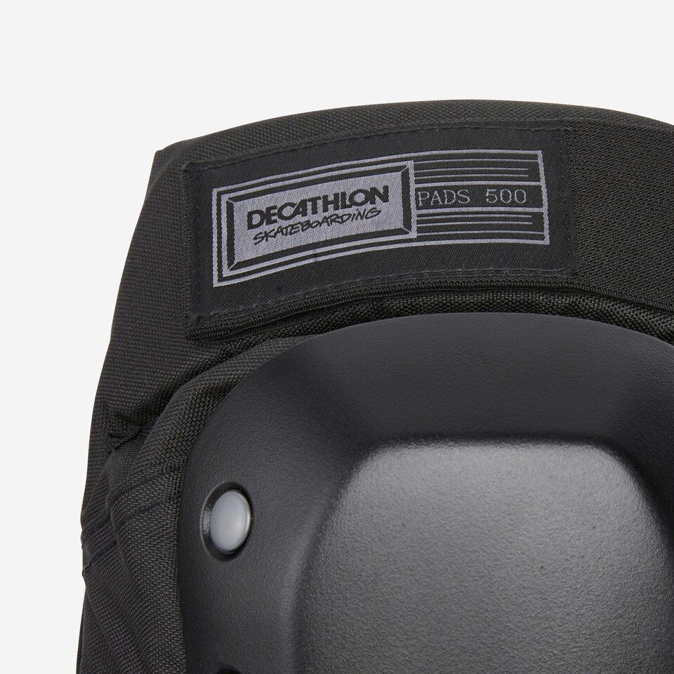 image 1 of Decathlon Adult 3-Piece Skateboarding Protector Set Decathlon Pad500 Black, Size L