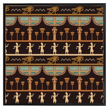 Orange & black hieroglyphs (Picture Frame) Black | XL