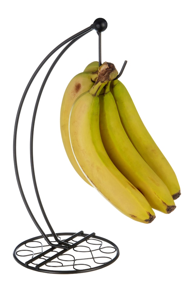 image 1 of Interiors by Premier Black Banana Hanger, Modern Wire Frame Design With Matte Black Finish, Prevents Bruising And Encourages | Black