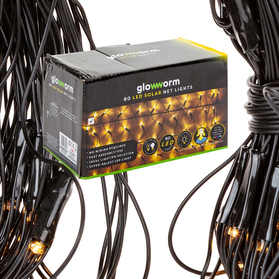 image 1 of PMS Glowworm Solar Net Lights - Warm White LED 1.2m x 1.8m