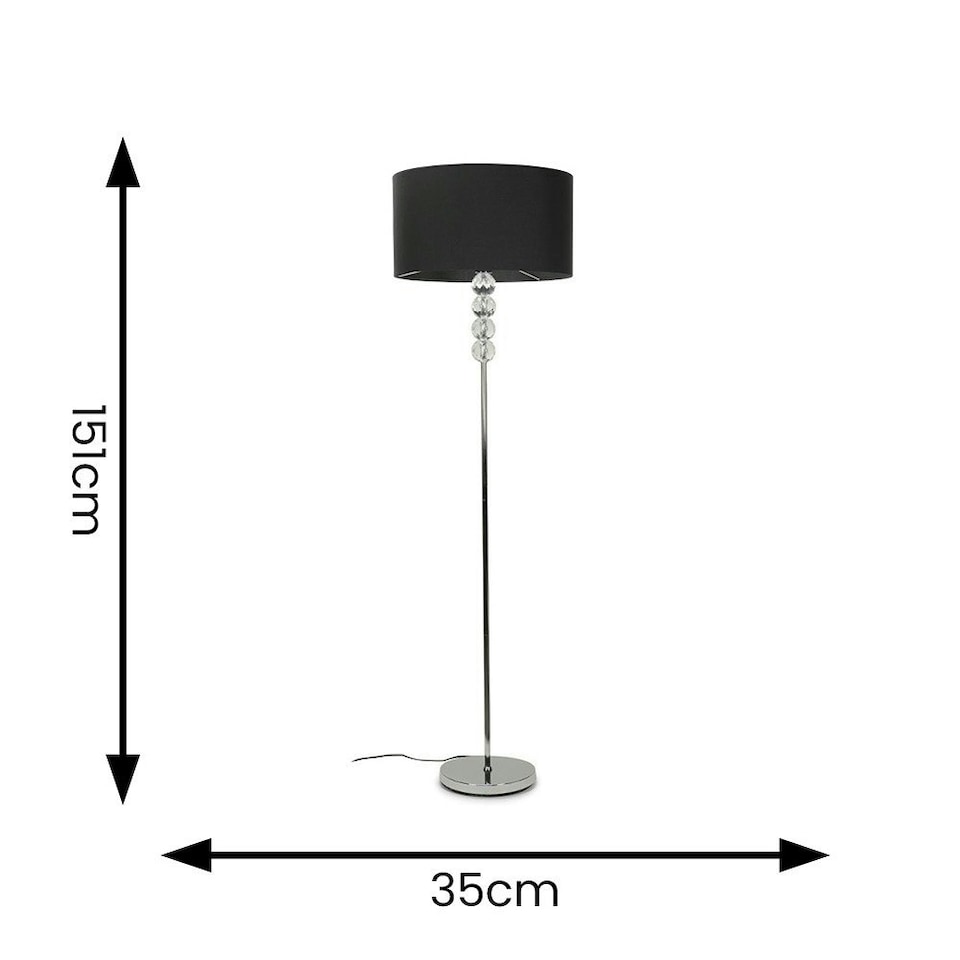 image 1 of ValueLights Eleanor Silver Chrome & Clear Acrylic Ball Floor Lamp Base