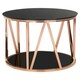 image 2 of Interiors By Premier Durable Round Rose Gold Finish Side Table, Side Table For Livingroom, Tempered Glass Modern Side Table Multi