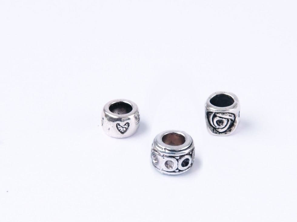Trimits Silver Circle Mix Spacer Beads for Embroidery & Jewellery Making - per pack of 3