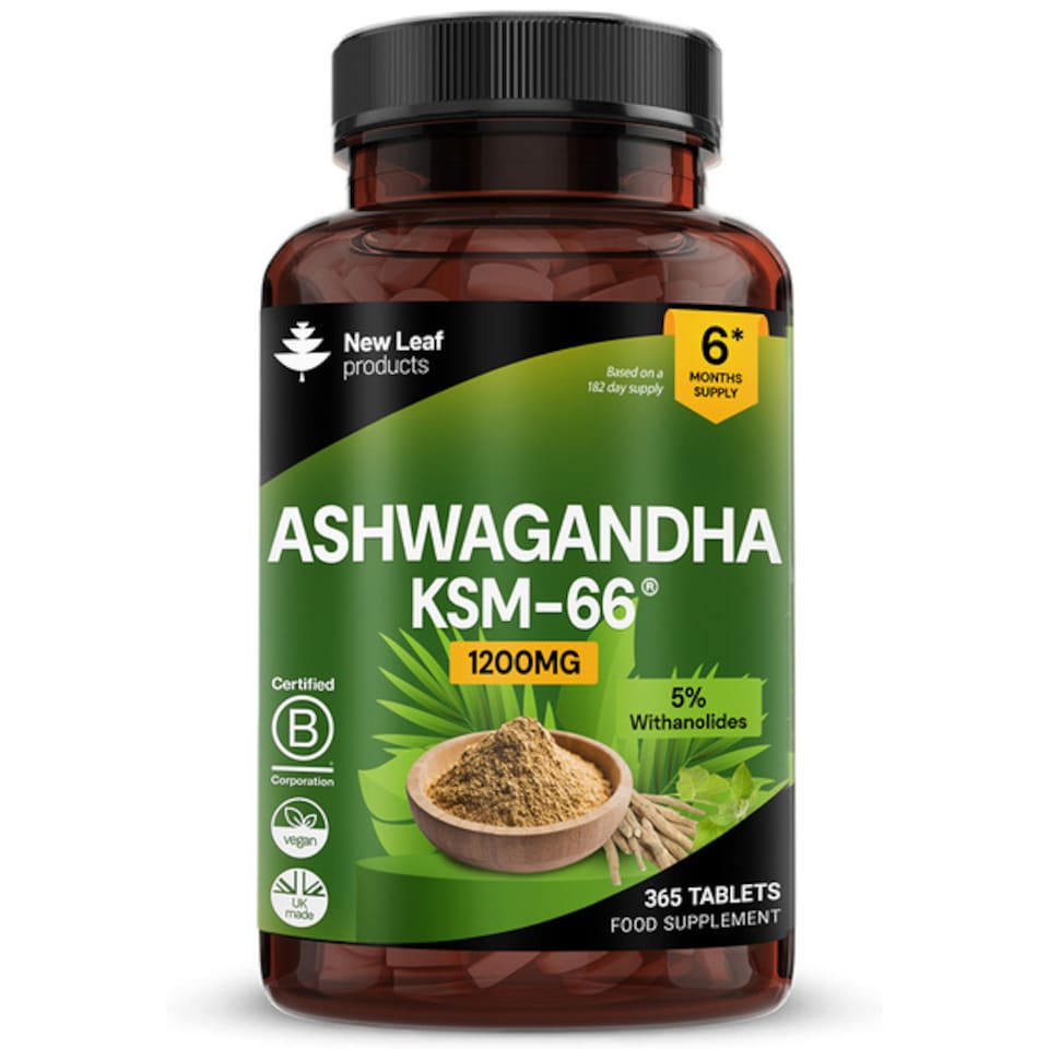 Ashwagandha KSM-66 1200mg Root Extract - 365 Vegan Tablets