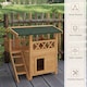 image 6 of PawHut Outdoor Cat House Kitten Shelter Puppy Kennel with Balcony Stairs Asphalt Roof, 77 x 50 x 73 cm