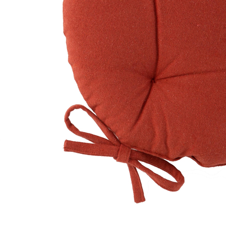 image 1 of Harbour Housewares Round Garden Chair Seat Cushions - Paprika - Pack of 2 | Red | Paprika