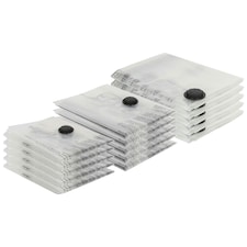Harbour Housewares Vacuum Storage Bags - 3 Sizes - White - Pack of 15 White