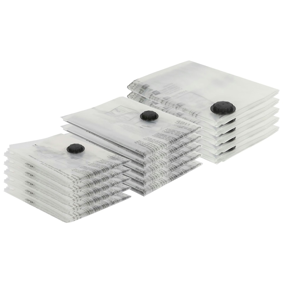 image 1 of Harbour Housewares Vacuum Storage Bags - 3 Sizes - White - Pack of 15 White