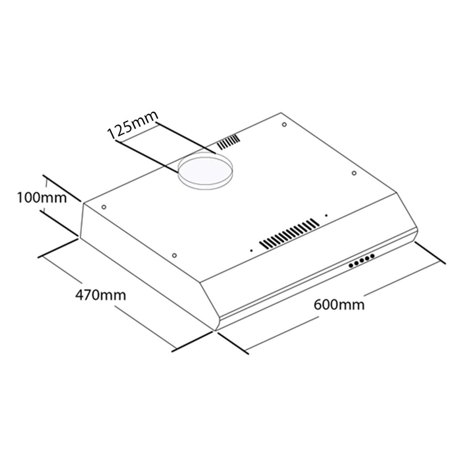 image 1 of SIA STH60WH 60cm White Slimline Visor Cooker Hood Kitchen Extractor Fan
