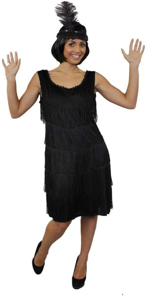 image 1 of Ladies Black Flapper Dress | Black | 2XL