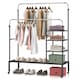 image 1 of COSTWAY Rolling Clothes Drying Rack Adjustable Double Rods Garment Rack Siliver