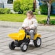 image 2 of HOMCOM Ride on Tractor for Kids, No Power Pedal Go Kart, Ride on Digger with Manual Control Bucket, Forward, Backward, for 3-6 Years, Yellow