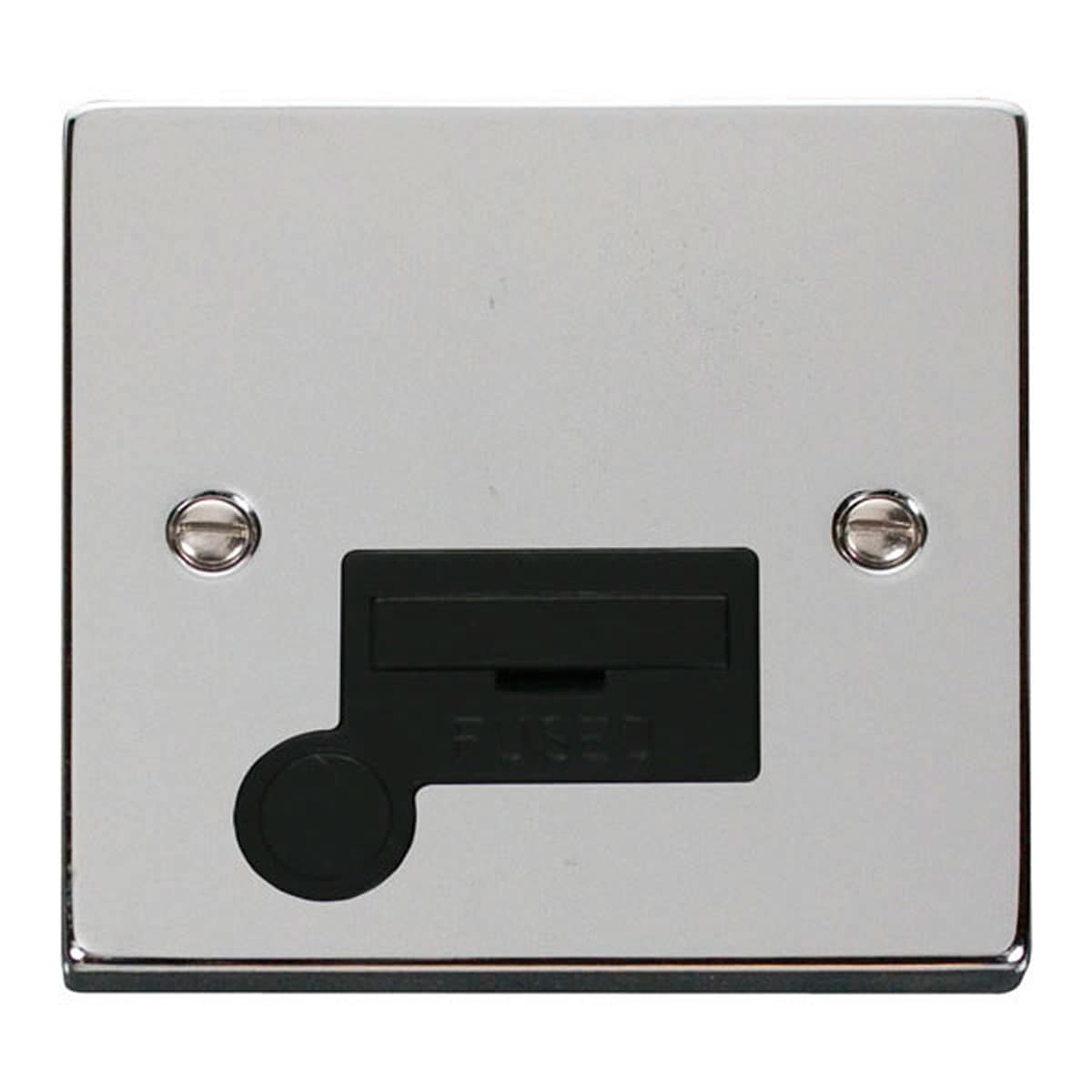 SE HOME Polished Chrome 13A Fused Connection Unit With Flex Chrome Polished Chrome