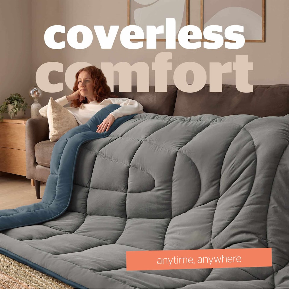 image 1 of Silentnight Coverless Duvet and Pillowcase Set, Washed Effect, Reversible - Blue Charcoal | Blue | Charcoal Reverse