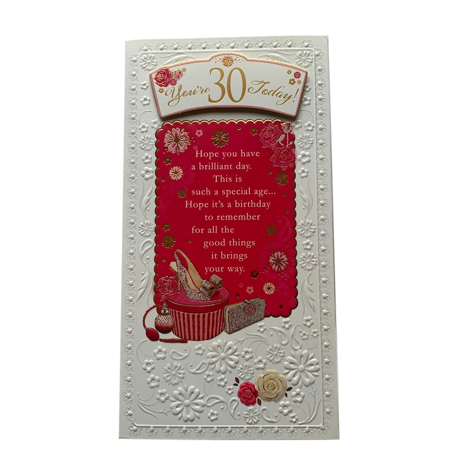image 1 of You're 30 Today Birthday Open Female Soft Whispers Card
