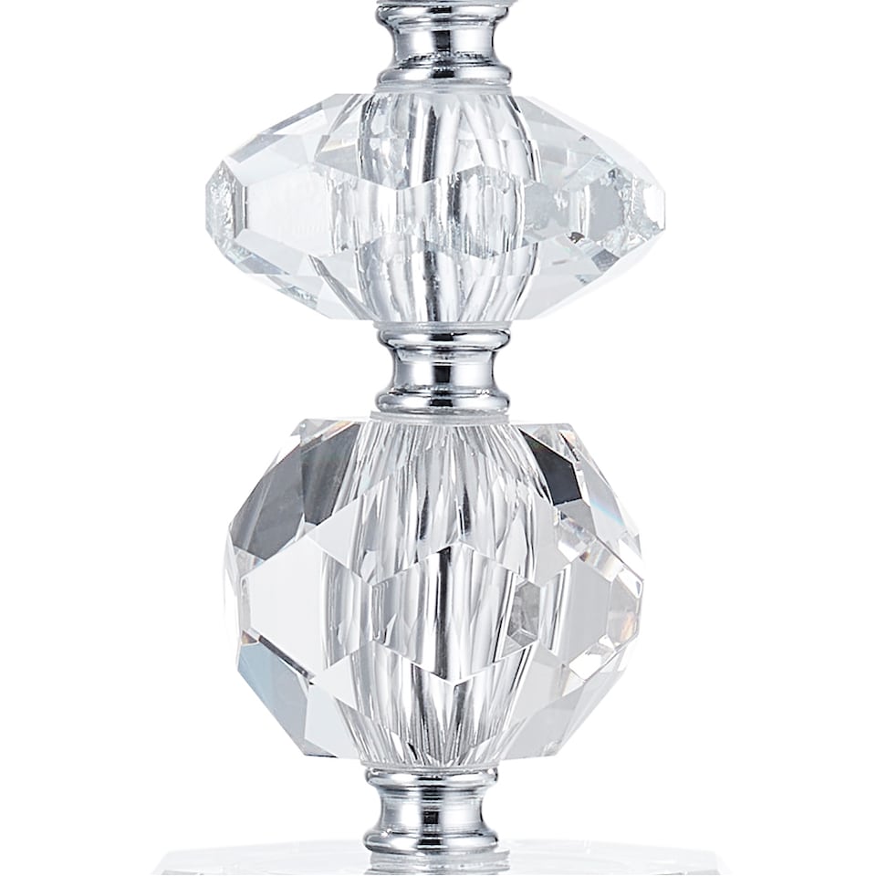 image 1 of Contemporary and Chic Clear K9 Crystal Glass Table Lamp Base with Faceted Moulds | Clear