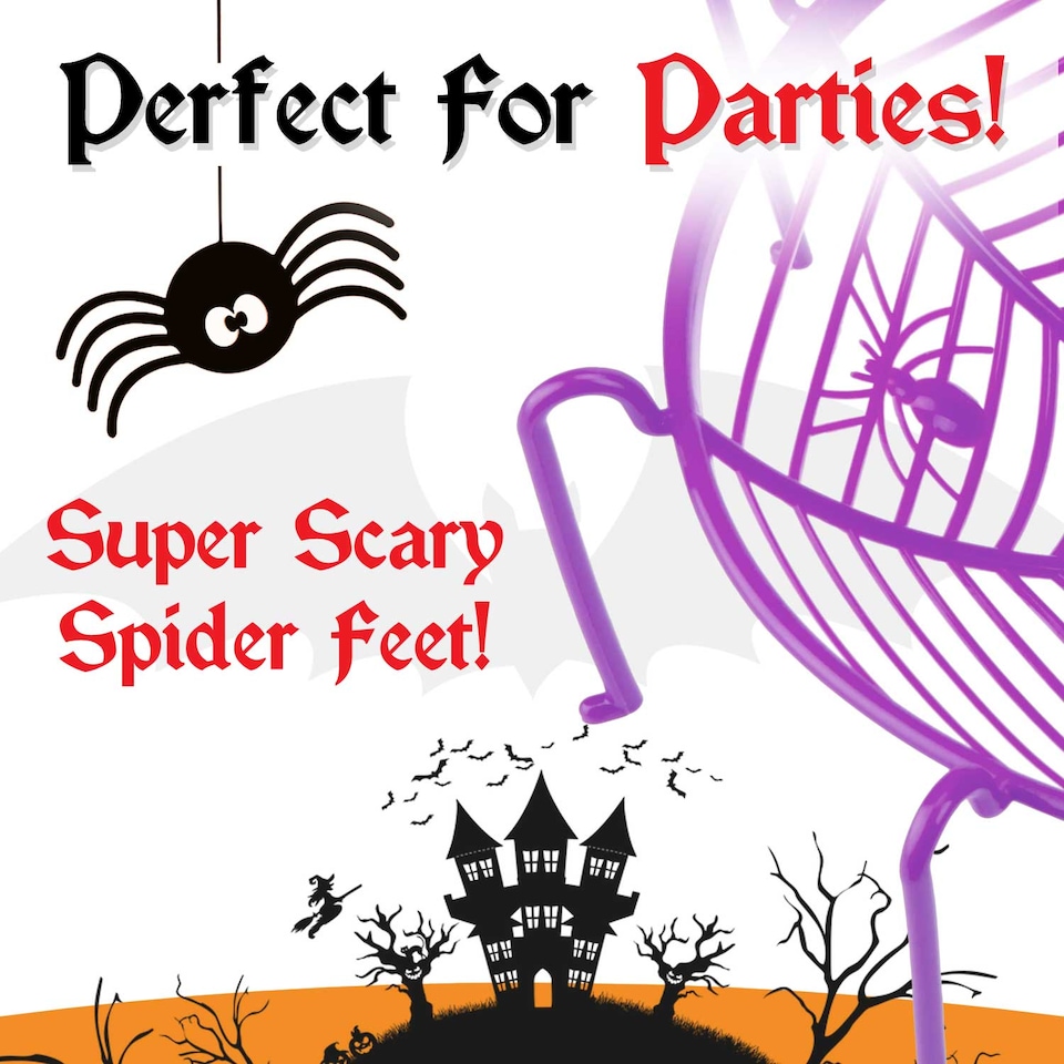 image 1 of VFM e-Store Halloween Sweet Bowl - 26cm 3D Spider Web Basket Bowl with Legs