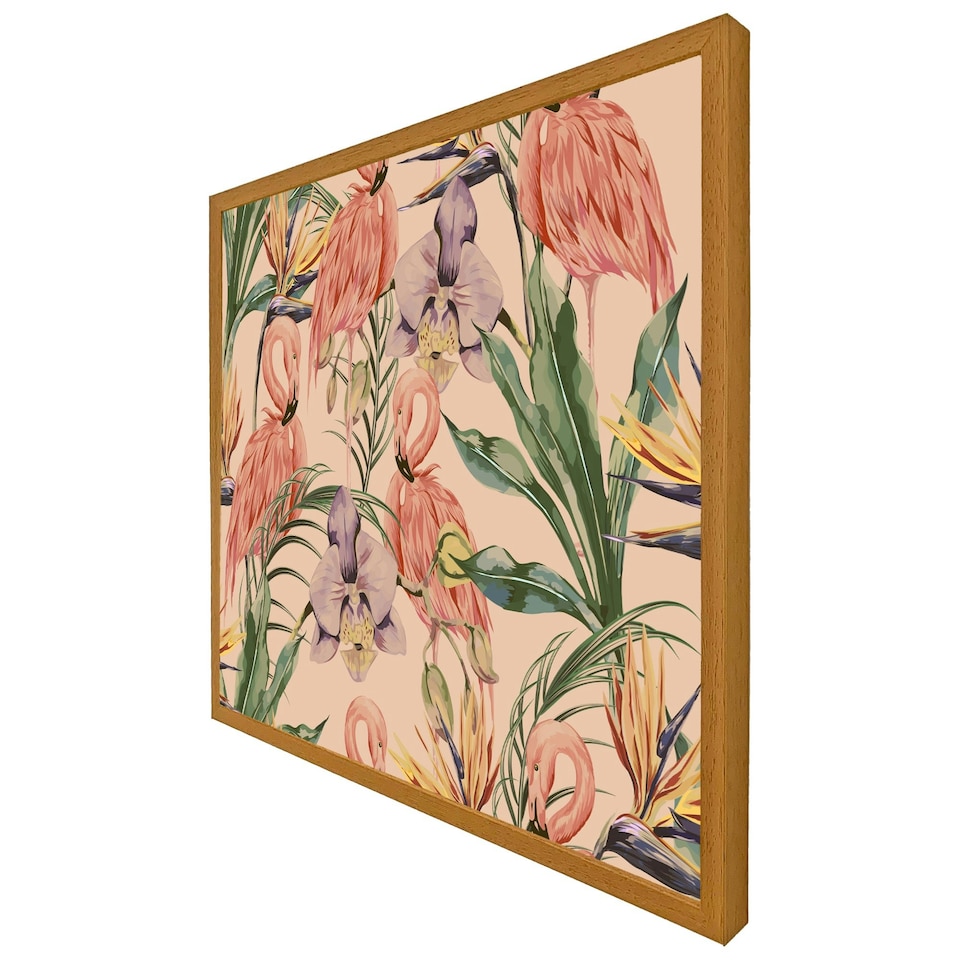 image 1 of Tropical flamingo (Picture Frame) White | S