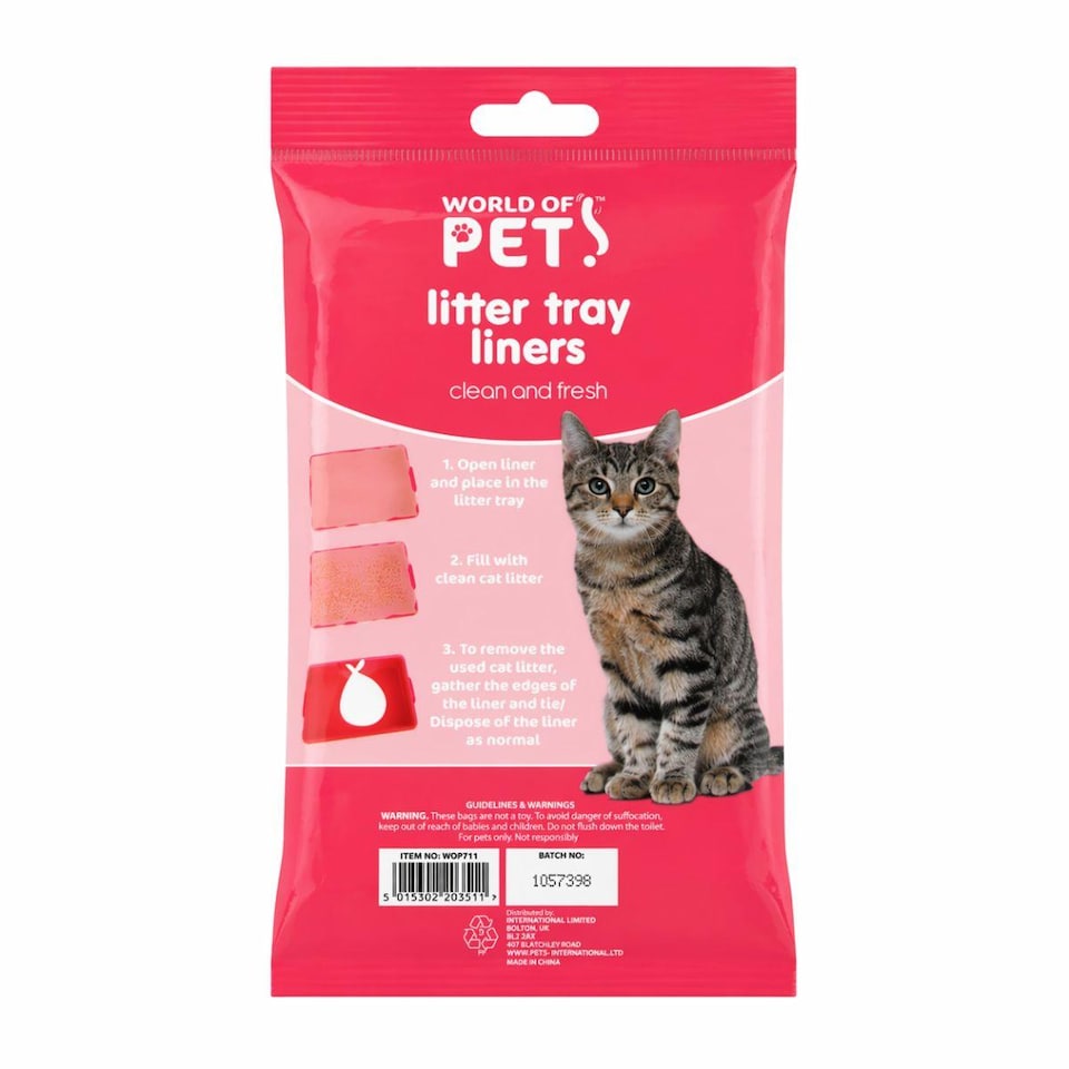 image 1 of Set of 128 Cat Litter Tray Liners Disposable Waste Bags 30cm x 70cm Lemon Scented