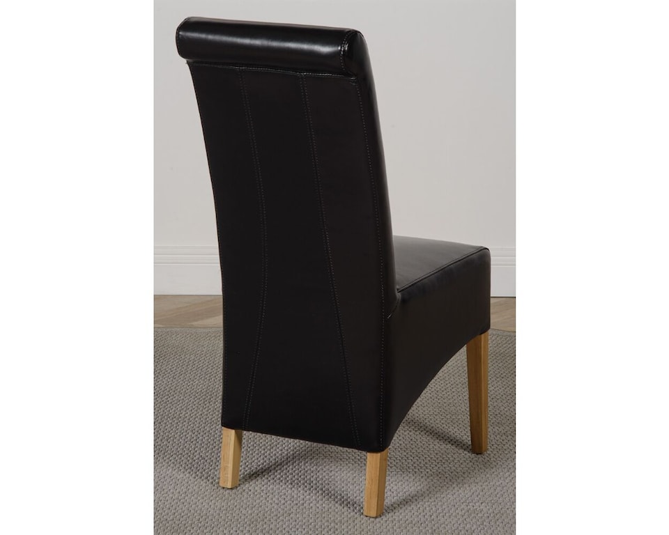 image 1 of Montana Leather Dining Chairs for Dining Room or Kitchen | Black | Black