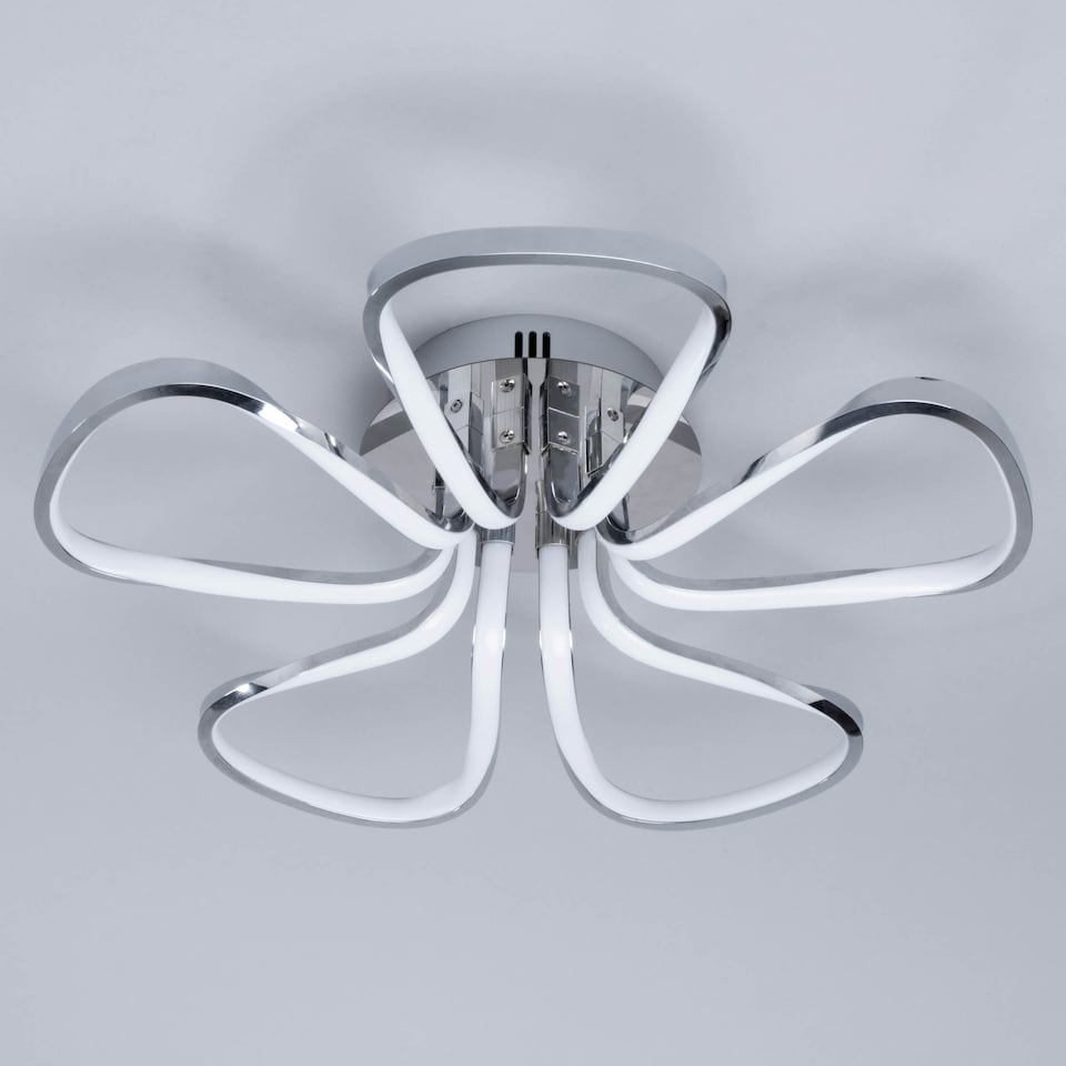 image 1 of BHS Alvar LED Petals Ceiling Light | Silver | Chrome | 1